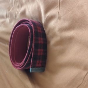 Plaid Web Belt. No Buckle